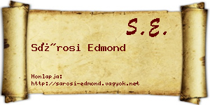 Sárosi Edmond névjegykártya